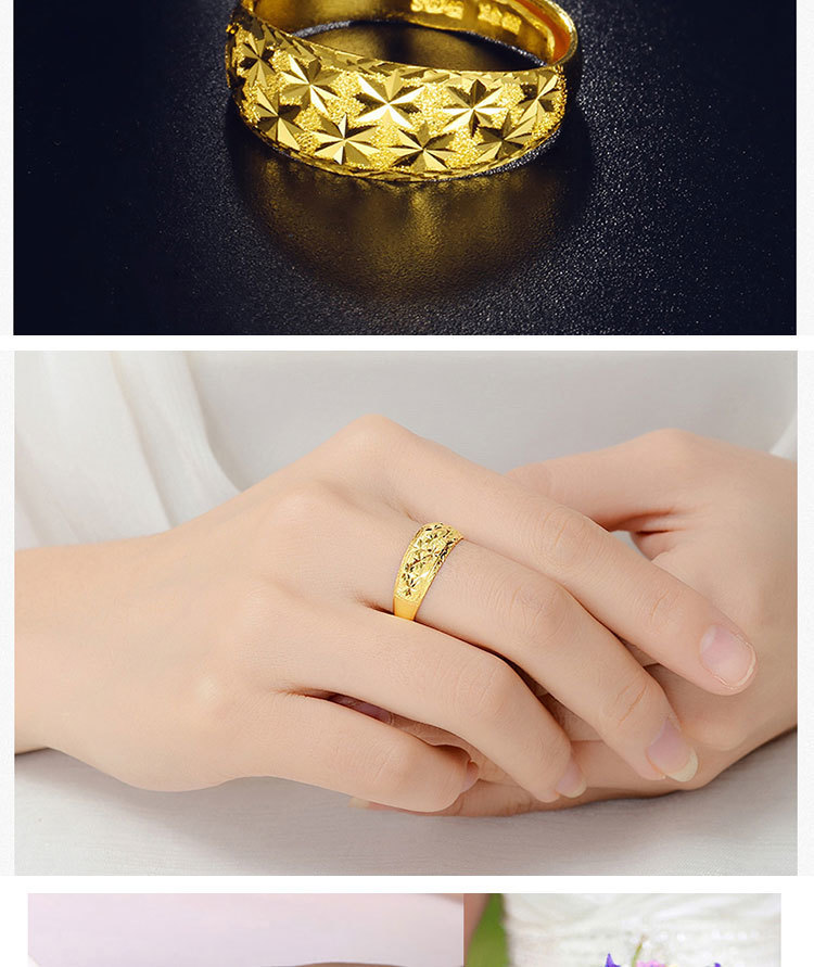 黄金满天星蛇肚活口纯金戒指足金9999正品真金活口可调节戒子送礼