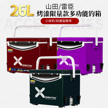 雷臣2600ds限量烤漆款mini小钓箱26l多功能轻便台钓箱钓鱼箱保温