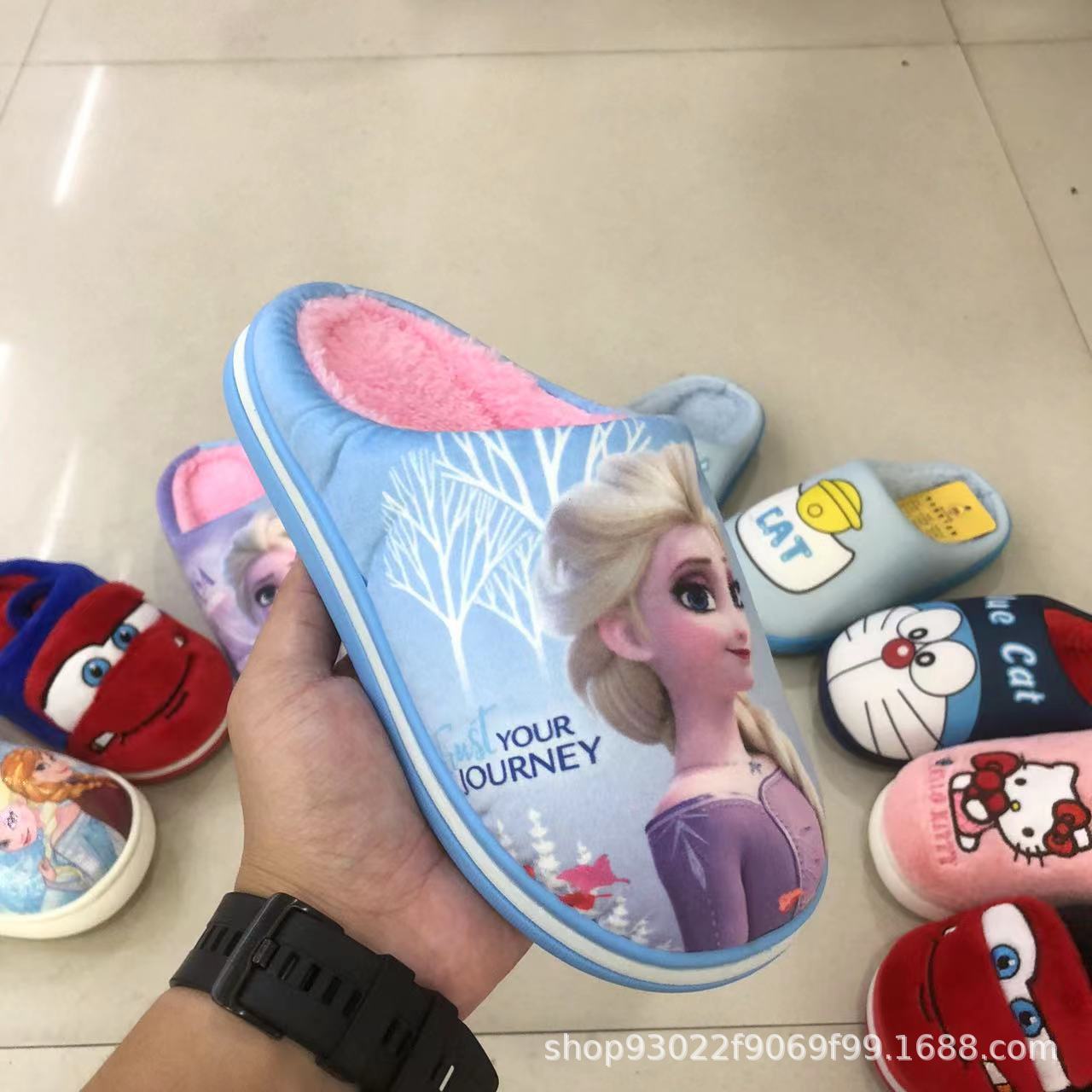 Children's Cotton Slippers Boys and Girls Winter Cartoon Thermal Non-Slip Children's Home Leisure Factory Direct Wholesale
