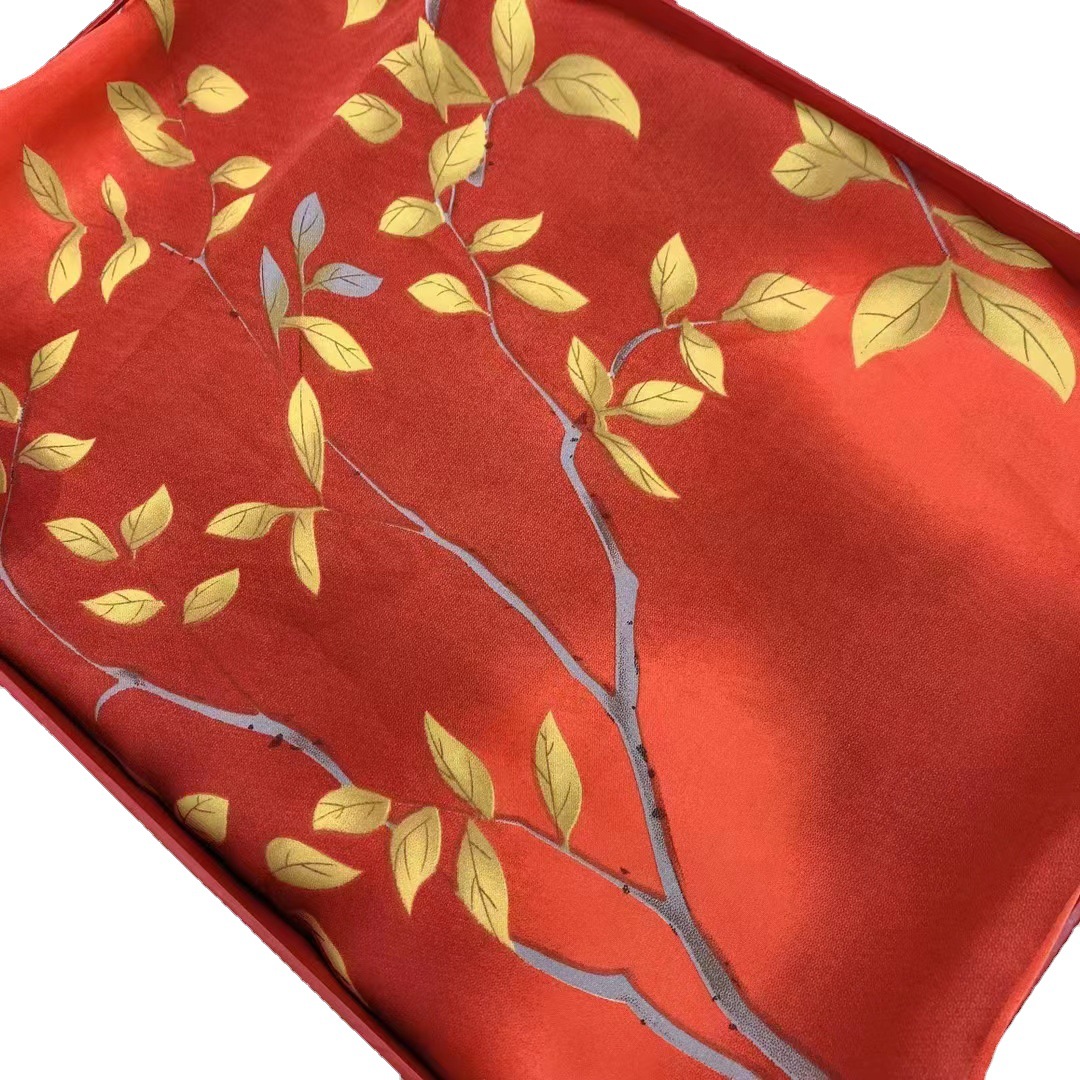 New Sunscreen High-End Imitated Silk Scarves Women's Korean Style Scarf Printed Gift Silk Ethnic Style Shawl Beach Towel