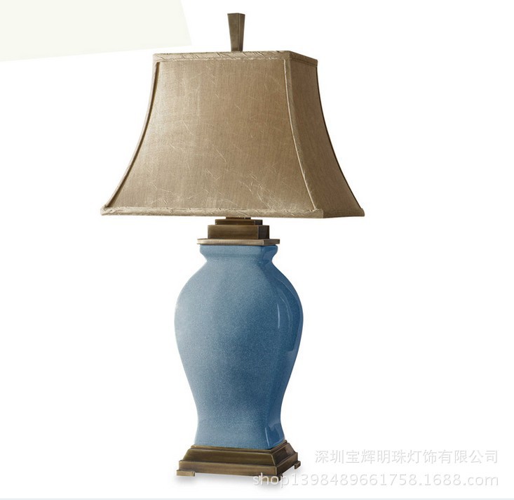 美式台灯陶瓷美式浅蓝色裂纹客厅卧室样板间外贸裂纹台灯-阿里巴巴