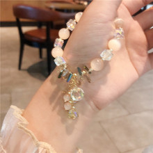 韩版韩版高级感月光石几何形施洛立体水晶手饰手链甜美重工手串