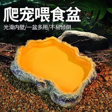 爬宠食盆水盆仿岩石泡澡盆蜥蜴陆龟角蛙守宫宠物蛇爬虫饮水喂食盘