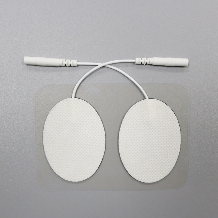 40*55无纺布椭圆形电极片 插针式自粘导电凝胶贴片治疗仪配件批发