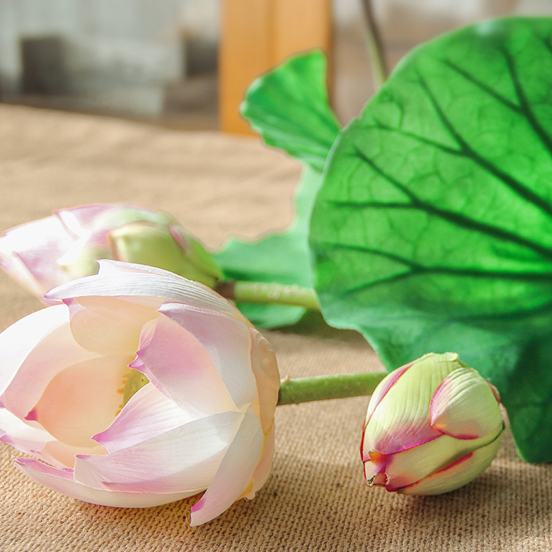 仿真荷花荷叶水上漂垫纸餐厅拍摄浮水花束舞台仿真道具跳舞植物
