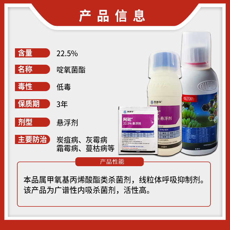 杜邦阿砣 果蔬菜花卉葡萄月季黑星病黑斑病蔓枯病农药杀菌剂10ml