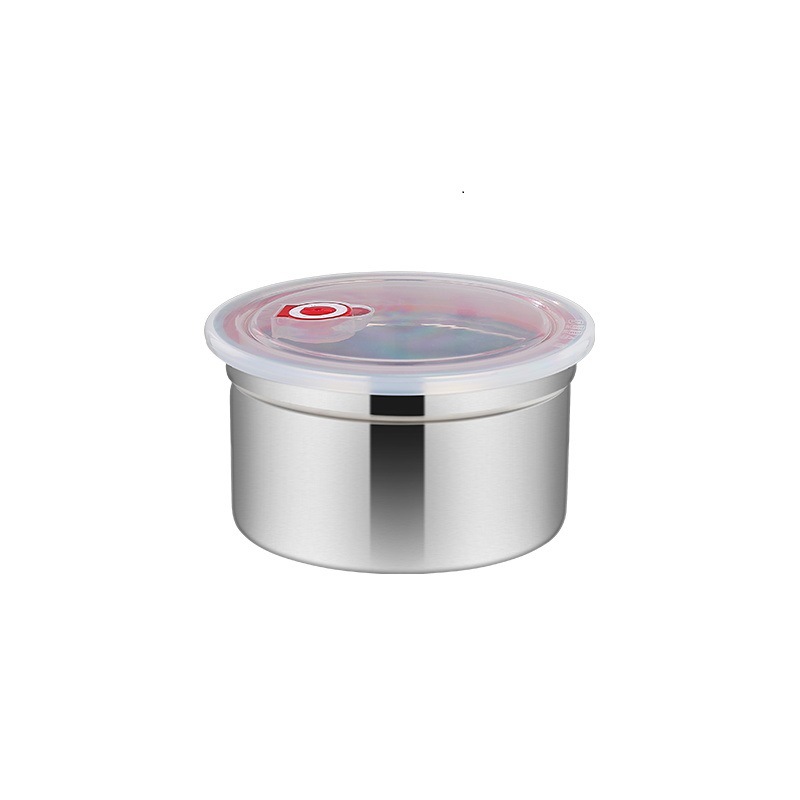 Strontium Wei Siwei Stainless Steel 304 round with Lid Crisper Sealed Lunch Box Storage Box Air Valve Buckle