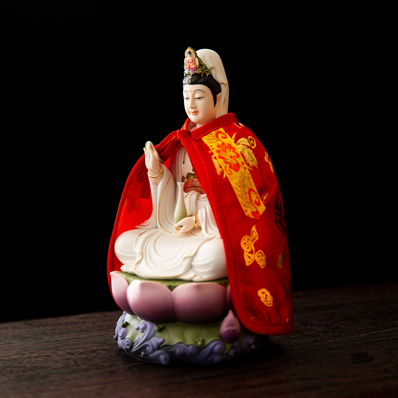 佛像小披风观音娘娘佛衣斗篷 神像披肩衣服精致烫金袈裟家用佛袍