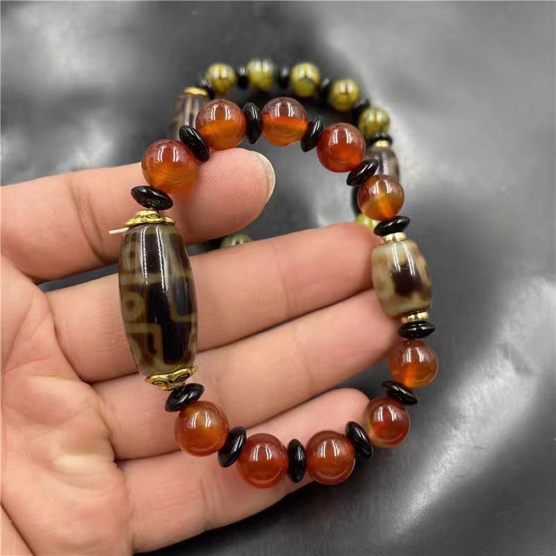 新款龙纹玛瑙圆珠手串男款天珠玛瑙手串520情人节送男友老公礼物