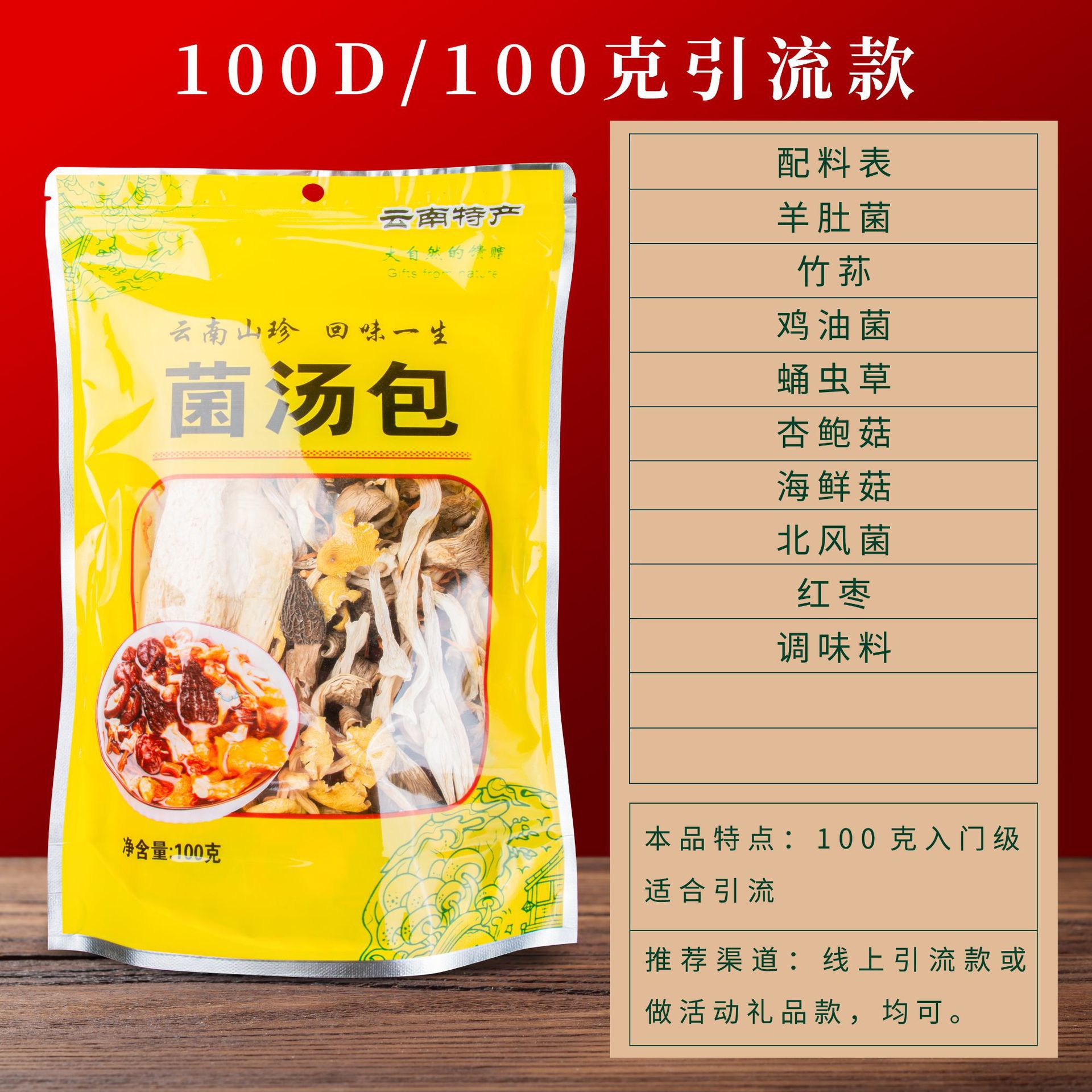 菌汤包七彩菌菇汤料包云南特产干货煲汤羊肚菌菌菇包现货直发代发