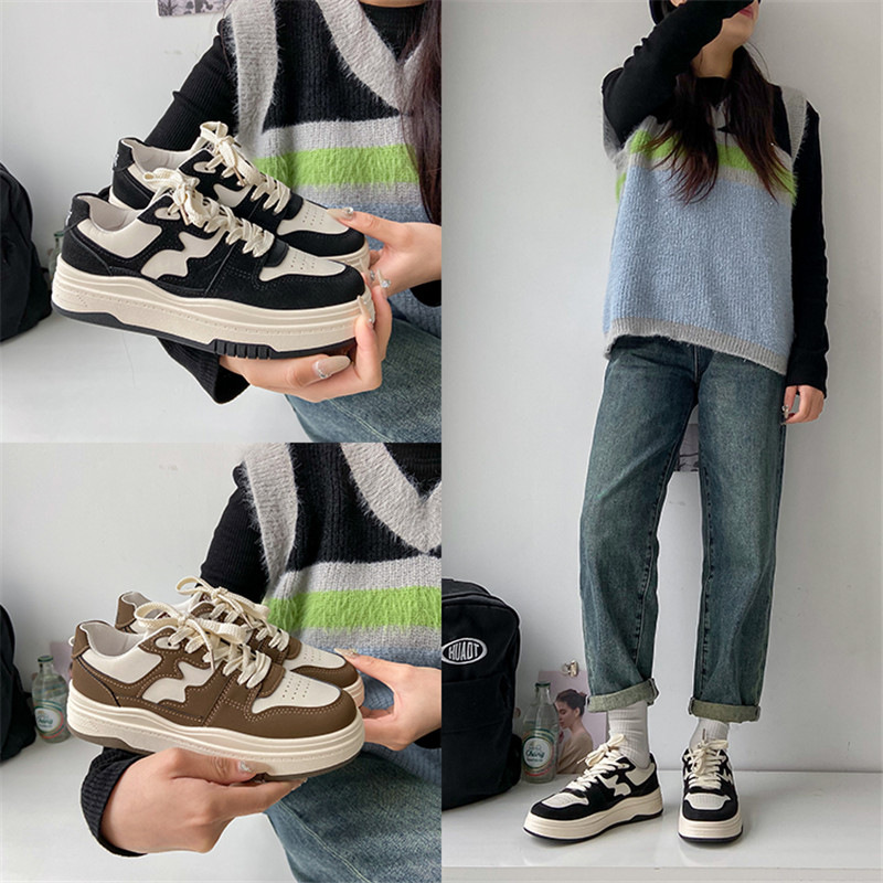 欧洲站复古阿甘鞋女网红爆款厚底黑白熊猫运动老爹鞋休闲板鞋女鞋