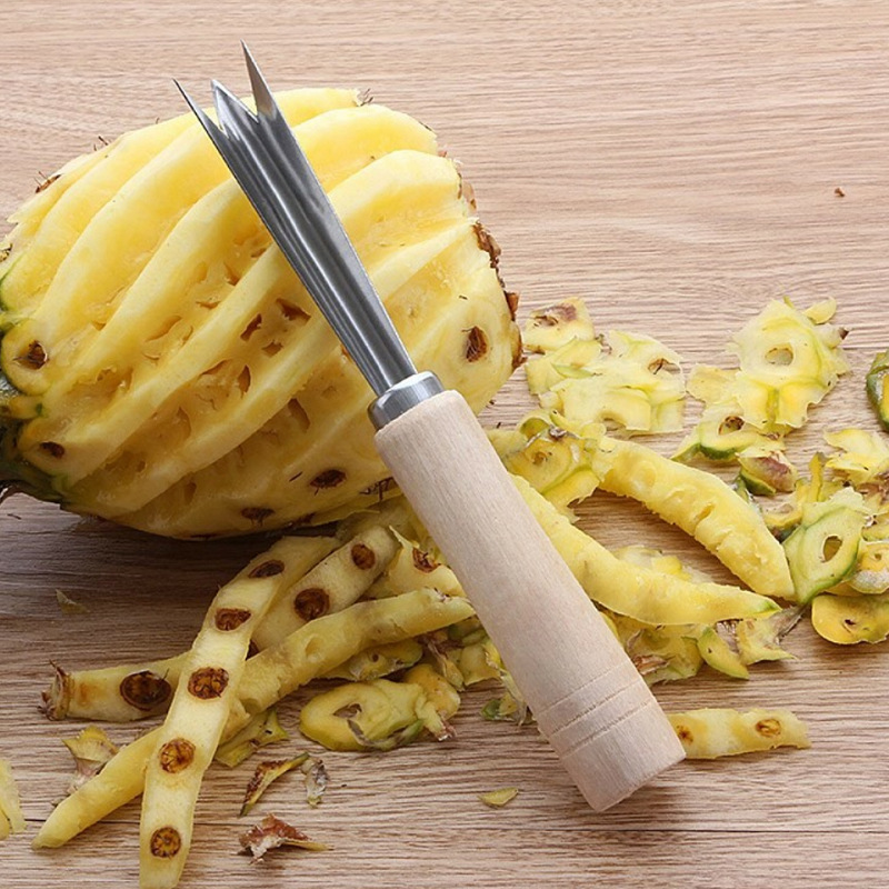批发不锈钢菠萝铲菠萝刀削皮器凤梨去皮铲菠萝叉去眼器v型挖眼杍