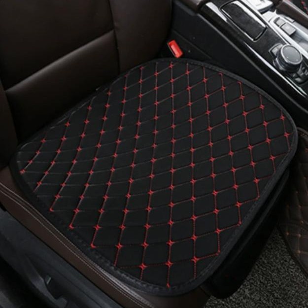 汽车坐垫三件套四季通用无靠背免绑防滑座垫- 布艺大菱形