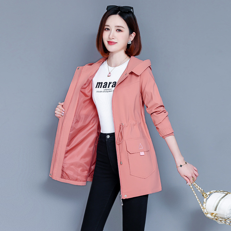 [no velvet/velvet] 2022 autumn and winter new women‘s mid-length anorak elastic waist large pocket all-matching