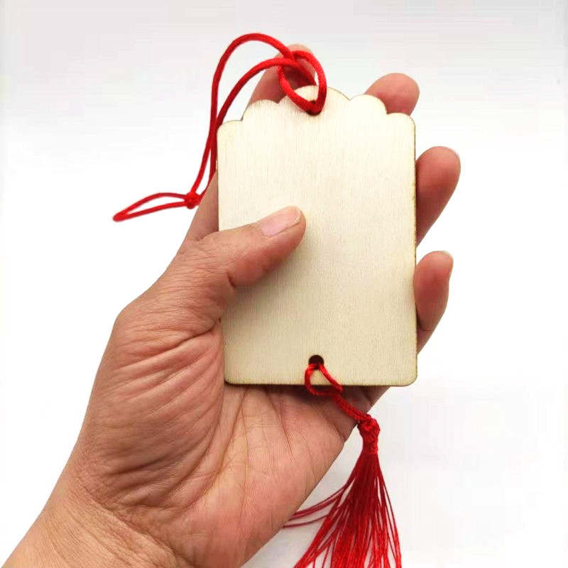 祈福许愿牌 木挂牌 圆木片木质吊牌幼儿园装饰小木牌激光刻字图案