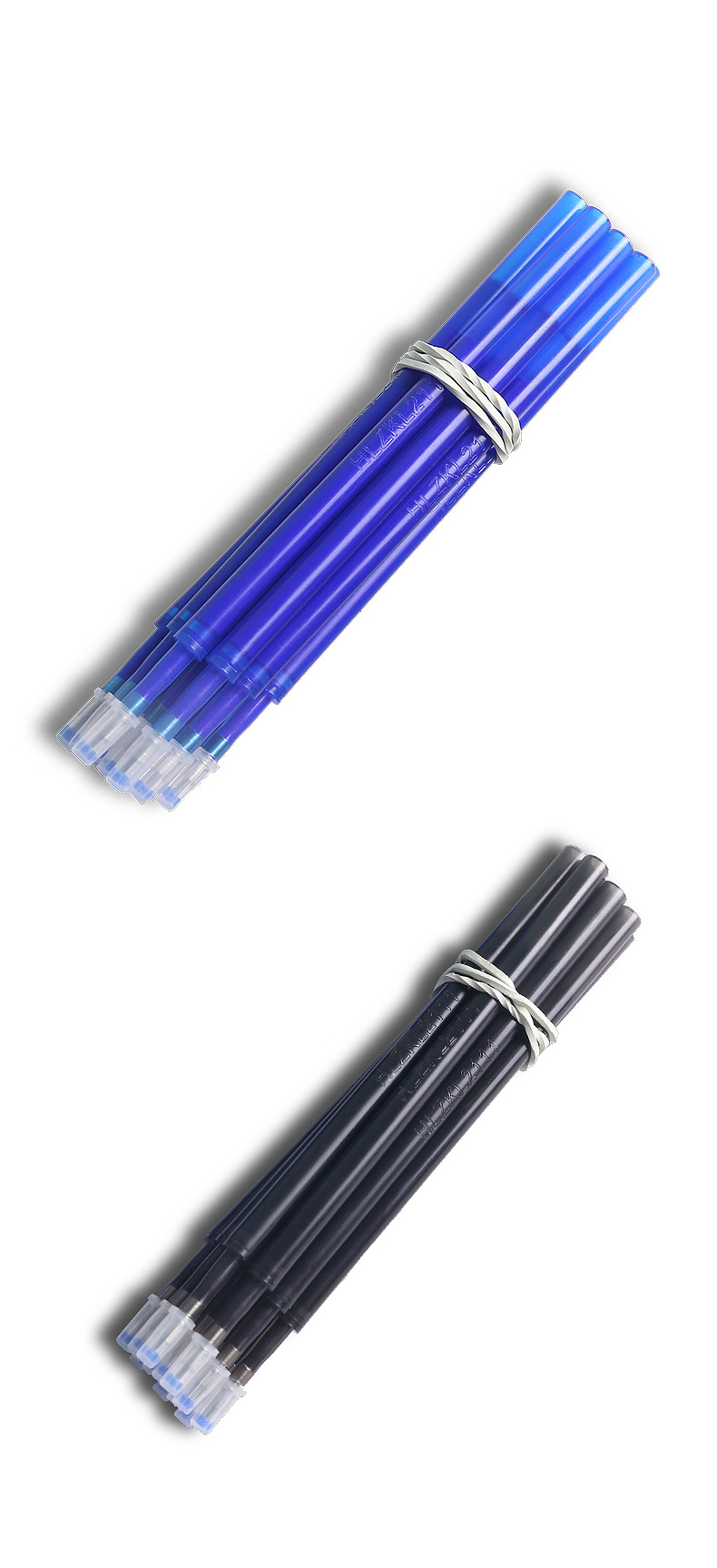 乐炫摩易擦笔芯 0.5子弹头可擦笔中性笔替芯晶蓝黑色按动笔芯批发