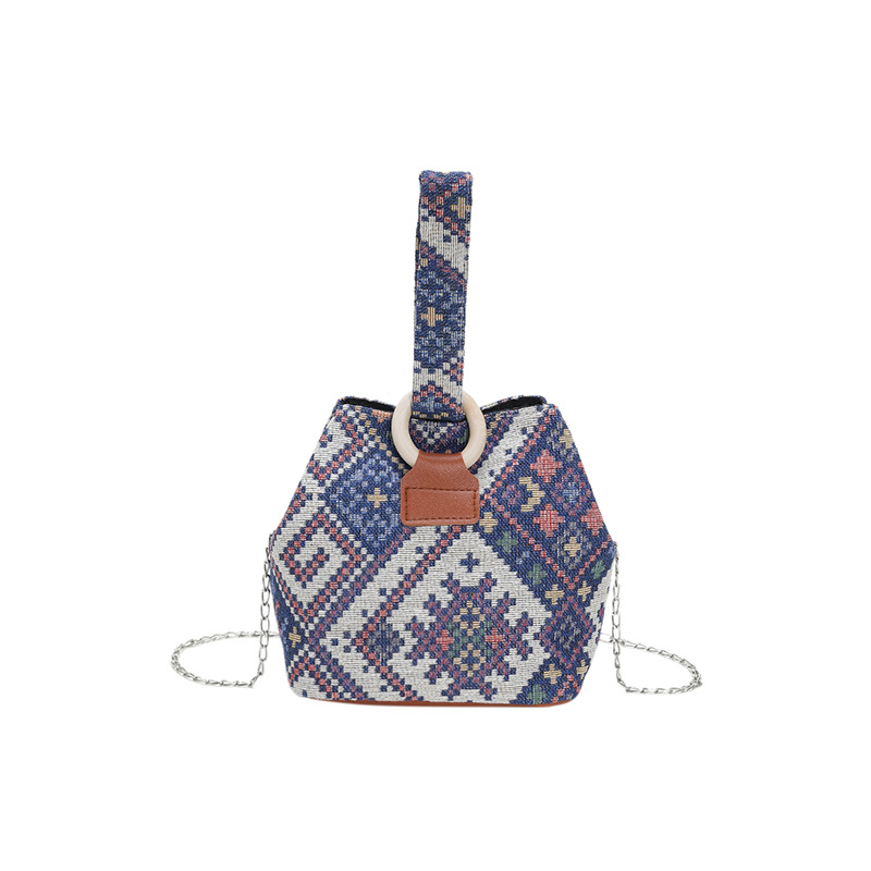 Foreign Trade Wholesale National Fashion Bag Female 2023 Spring Popular Pattern Handbag Chain Shoulder Messenger Bag