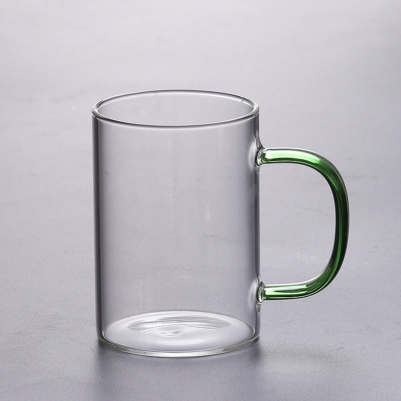 glass cup Borosilicate Glass Household Water Cup with Handle Thickened High Temperature Resistant Tea Cup Cup High Color Value Set Wholesale