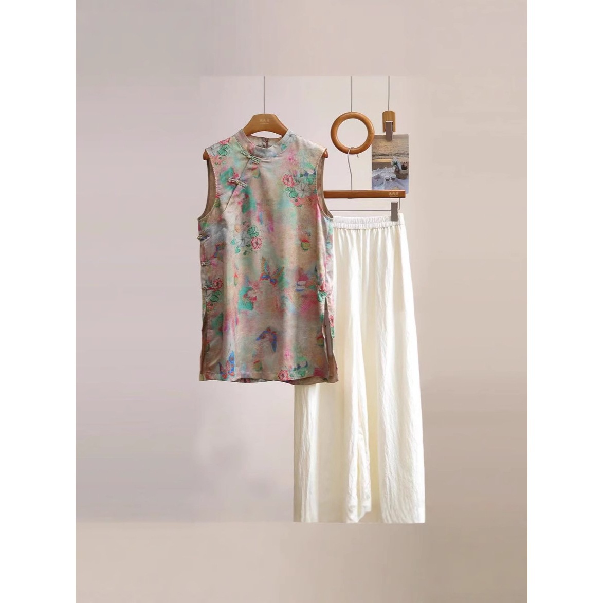 【画仙】2025新款女装复古时尚洋气新中式遮肉减旗袍中长款上衣