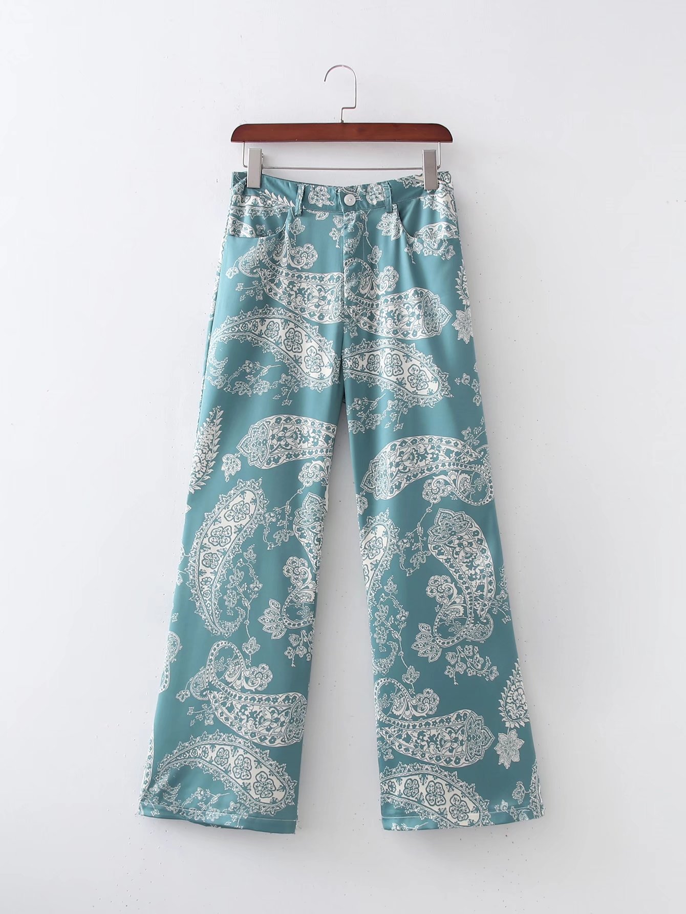 女士长裤印花系带瑜伽裤休闲阔腿裤女欧美新款亚马逊wish国旗印花女士