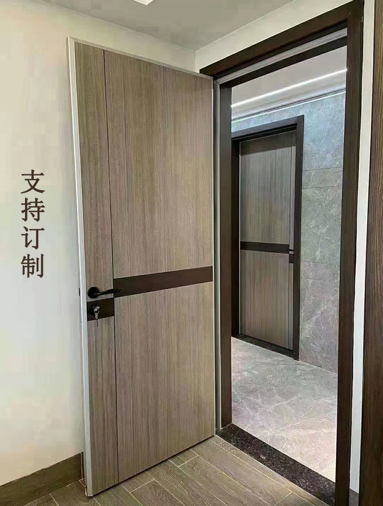 45度磁吸静音门卧室门碳晶实木门家用防潮室内门套装门酒店房间门