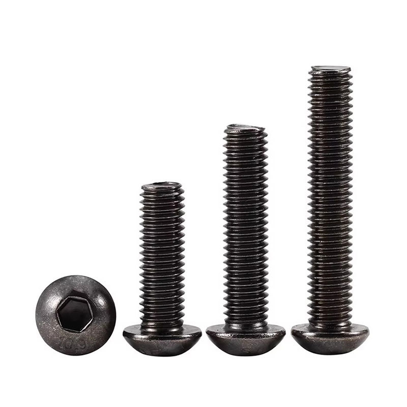 10.9 Grade High Strength Black Nickel Plated round Head Hexagon Screw Hexagon Socket Pan Bolt ..