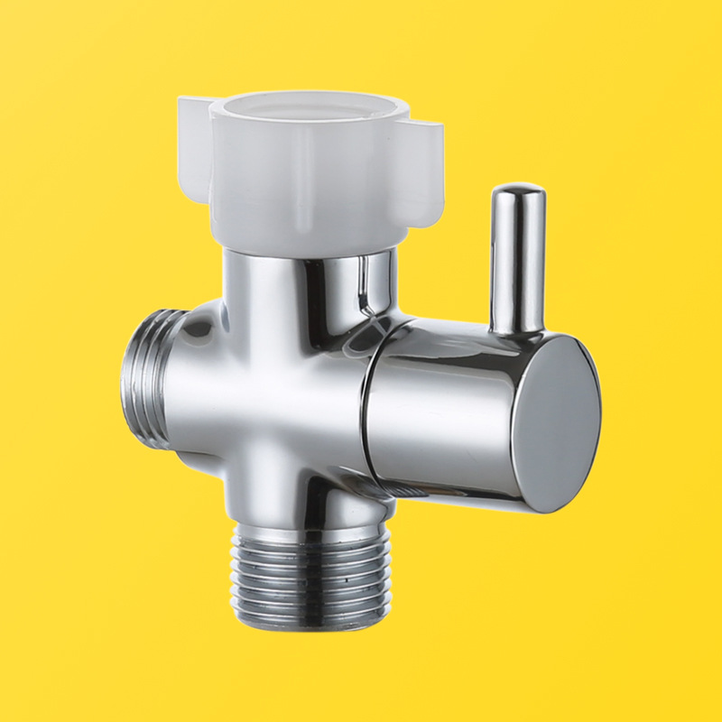 美规15/16全铜马桶分水器妇洗器分流器角阀接头美标7/8三通角阀