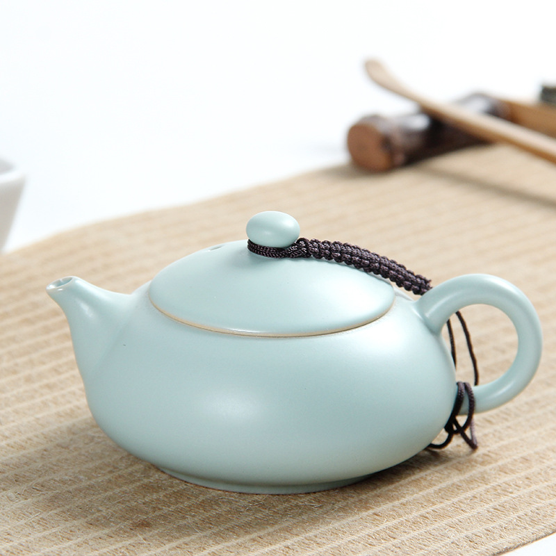 汝窑月白茶壶西施壶陶瓷家用开片可养泡茶壶复古中式功夫茶具茶壶