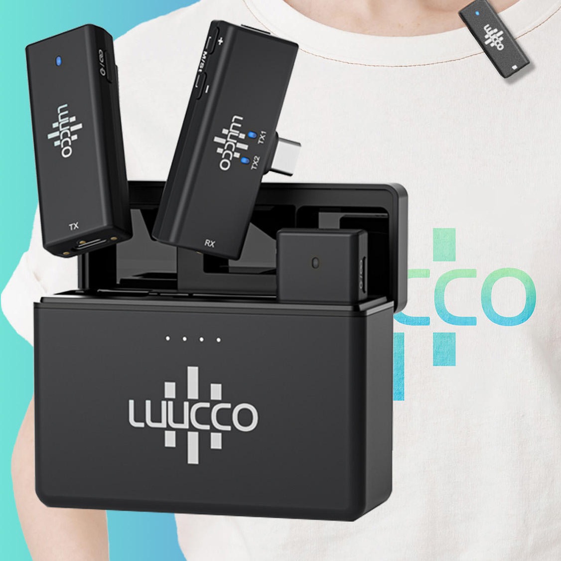 luucco无线领夹麦克风手机单反电脑通用便携话筒直播录音vlog神器