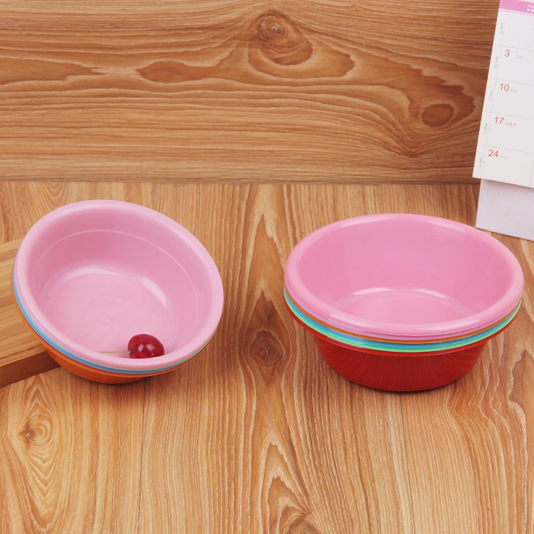 彩色塑料脸盆儿童宝宝洗脸盆圆形深盆小盆子水盆水果盆学生宿舍盆