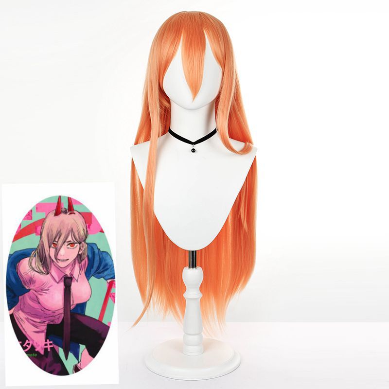链锯人/电锯人 帕瓦 大力假发 奶橙 果粉长发 玫瑰网cos动漫假发-阿里