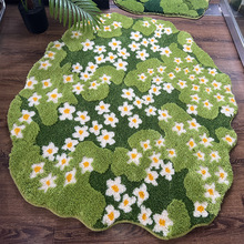 森系苔藓地毯定制花园手工植绒地毯艺术小清新不规则可机洗地垫