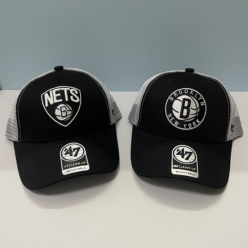 跨境外贸现货批发可定logo男女生mlb篮球nba鸭舌帽篮网棒球帽网帽