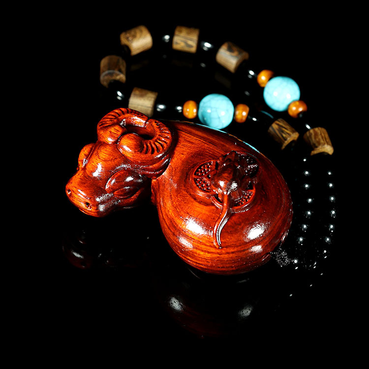 小叶紫檀扭转乾坤 小手把件车摆件挂件配饰 红木工艺品礼物