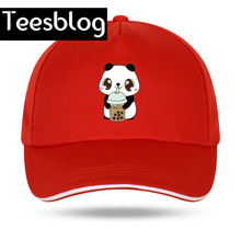 Bubble Panda Baseball Cap 喝珍珠奶茶的熊猫休闲棒球帽鸭舌帽子