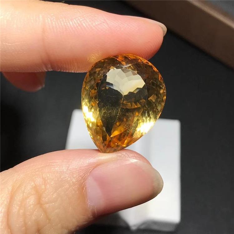 天然黄水晶裸石大颗水滴肉眼干净火彩闪可做吊坠支持-阿里巴巴
