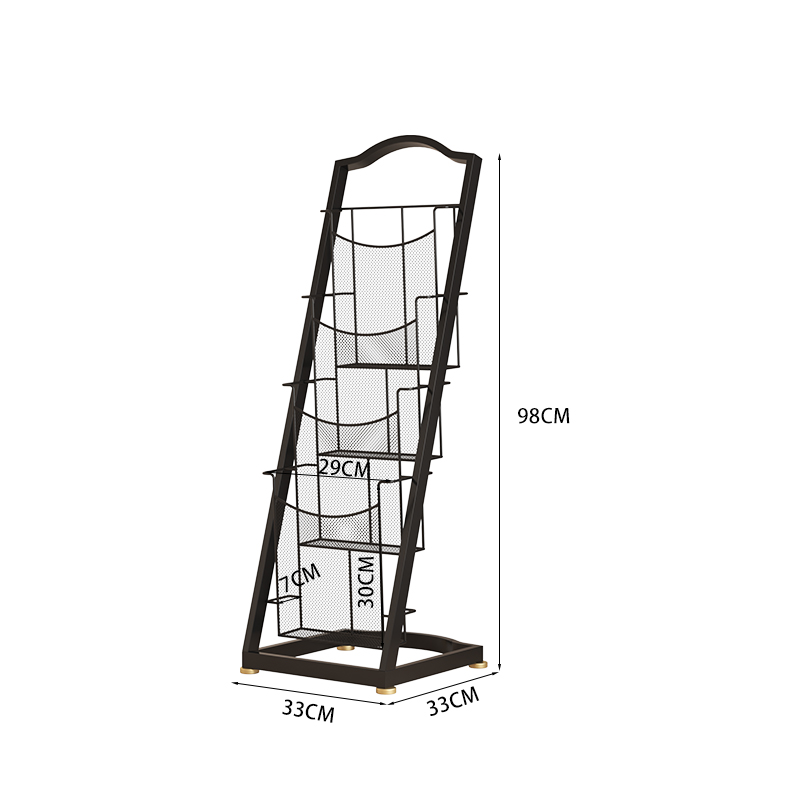 Wrought Iron the Newspaper Stand Magazine Rack Book Shelf Document Rack Brochure Single Stand Display Stand Books Books and Periodicals Storage Shelf