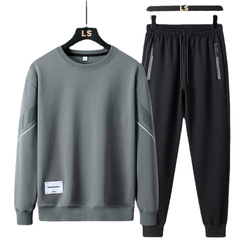 2023 New Spring and Autumn Men's Casual Sweatshirt Outfit round Neck Sweater Pants Menswear Fashion Brand Sportswear Two-Piece Set