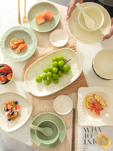 盘子菜盘家用2024新款陶瓷餐具高颜值清新好看的奶油色鱼盘菜碟子