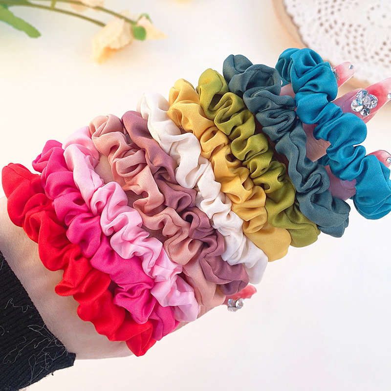 New Satin Small Hair Ring Satin Temperament Ponytail and Updo Variety Hair Rope Headdress Female Traceless Wholesale Manufacturer