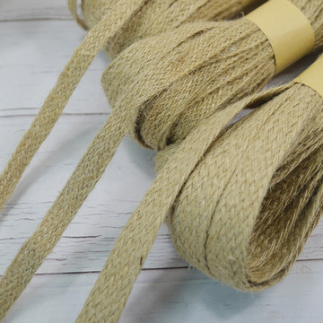 跨境0.8|1|2厘米麻绳绑带绑绳编织配件扁绳包装织带辅料厂家批发