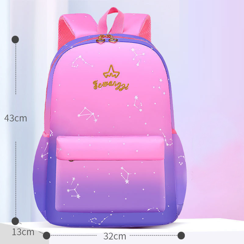 Elementary School Student Gradient Schoolbag Girl Grade 1 to Grade 6 Children Cute Offload Lightweight Spine-Protective Princess Backpack