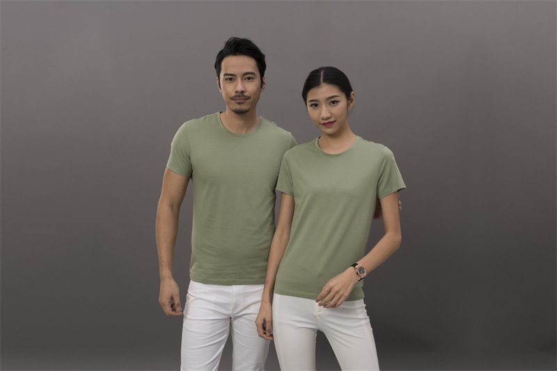 依人坊服装定制短袖t恤夏季时尚男女吸汗上衣纯色青年休闲服装