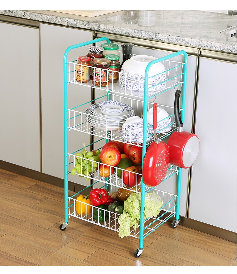 Kitchen Shelf Storage Rack Floor Trolley Vegetable and Fruit Rack Multi-Layer Storage Rack Bathroom Storage Rack