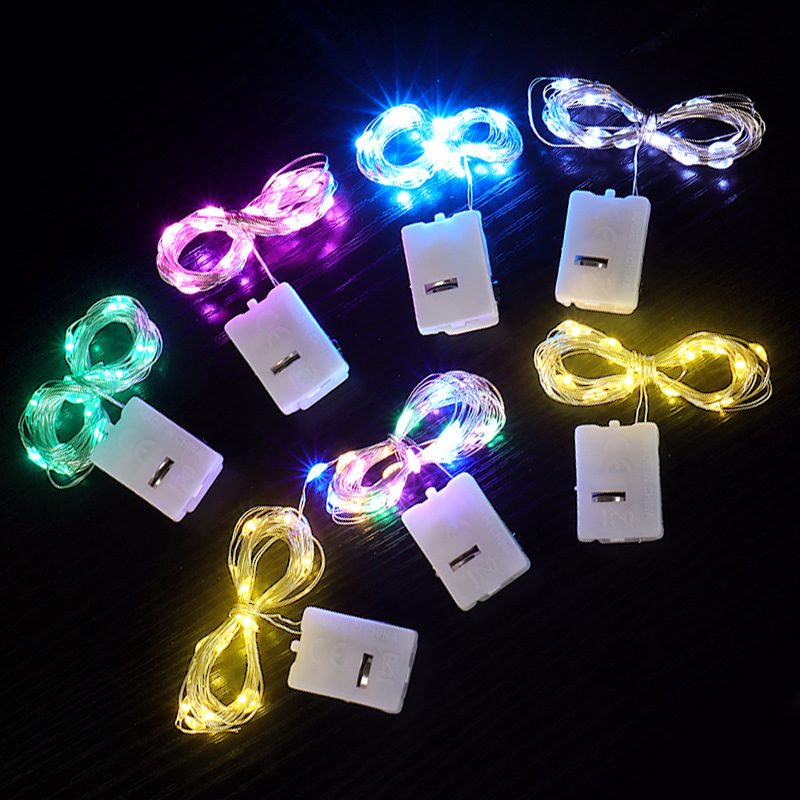 Led Button Battery Small White Box Colorful Flowers Lighting Chain Wholesale Christmas Tree Decoration Copper Wire Atmosphere String