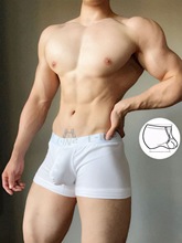 男士吊环平角内裤系带提睾款体育生健身凸显大低腰黑白灰