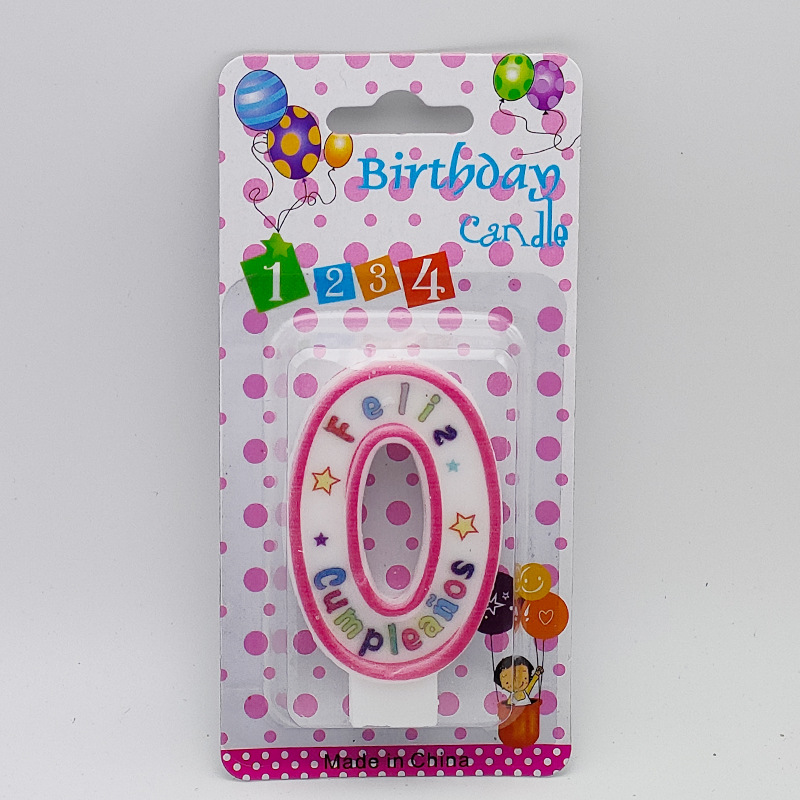 Factory Wholesale Western Birthday Color Printing Digital Candle 0-9 Digital Candle Birthday Cake Decoration Card Processing