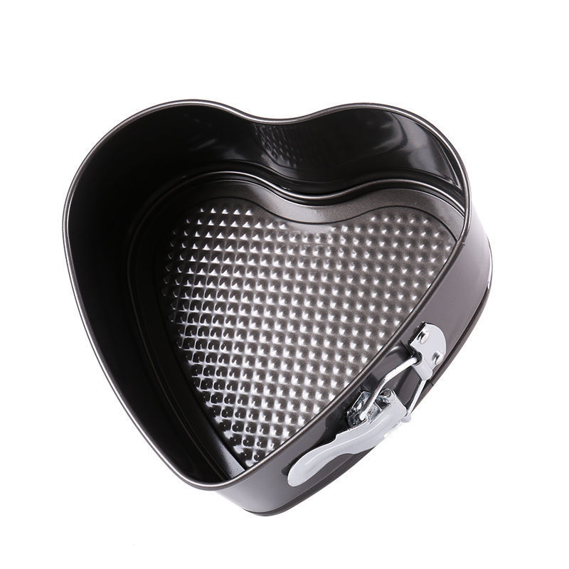 Heart-Shaped Cake Mold 8-Inch 12-Inch Heart-Shaped Carbon Steel Buckle Loose Bottom Cake Pan Baking Tool Cake Baking Tray