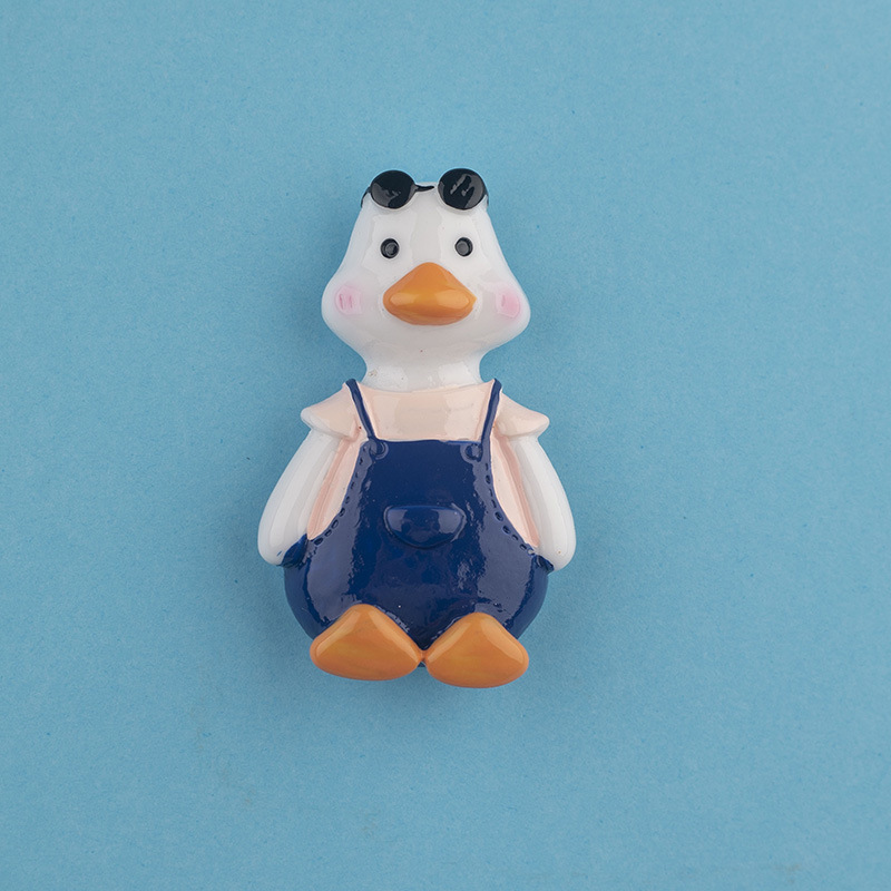 New Minimalist Creative Cartoon Cyber Celebrity Cute Waibo Duck Magnetic Resin Refrigerator Magnet Three-Dimensional Magnetic Home