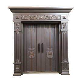 别墅大门防盗门不锈钢面包门对双四开庭院农村自建房锌合金大门